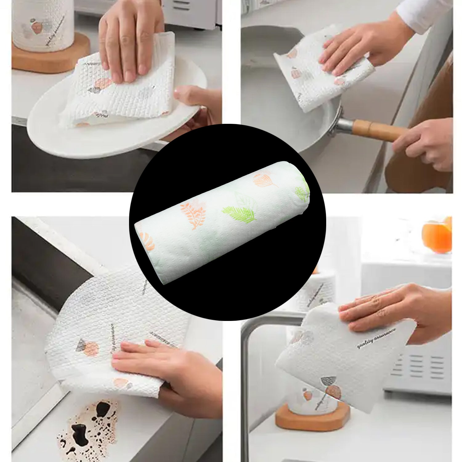 9429 Non Woven Reusable and Washable Kitchen Printed Tissue Roll Non-stick Oil Absorbing Paper Roll Kitchen Special Paper Towel Wipe Paper Dish Cloth Cleaning Cloth 40 sheets / Pulls 9429 Non Woven Reusable and Washable Kitchen Printed Tissue Roll Non-stick Oil Absorbing Paper Roll Kitchen Special Paper Towel Wipe Paper Dish Cloth Cleaning Cloth 40 sheets / Pulls